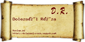 Dolezsál Róza névjegykártya